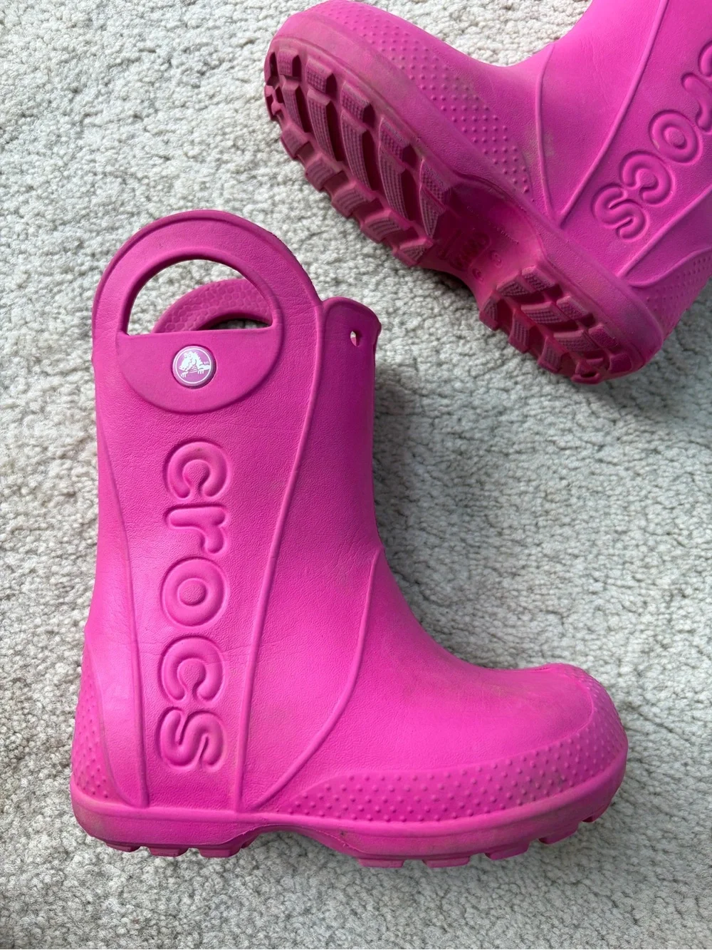 Crocs Toddler Size 10 Pink Handle It Rain Boots